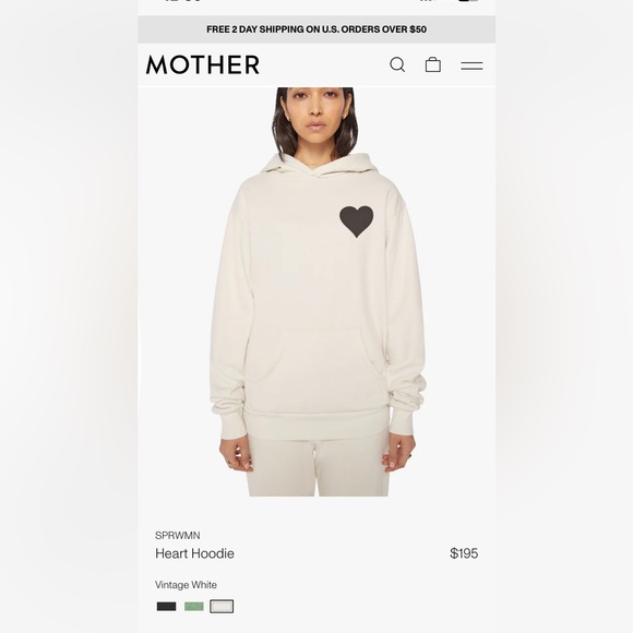 Sprwmn vintage heart hoodie mother sweater pocket size large preowned